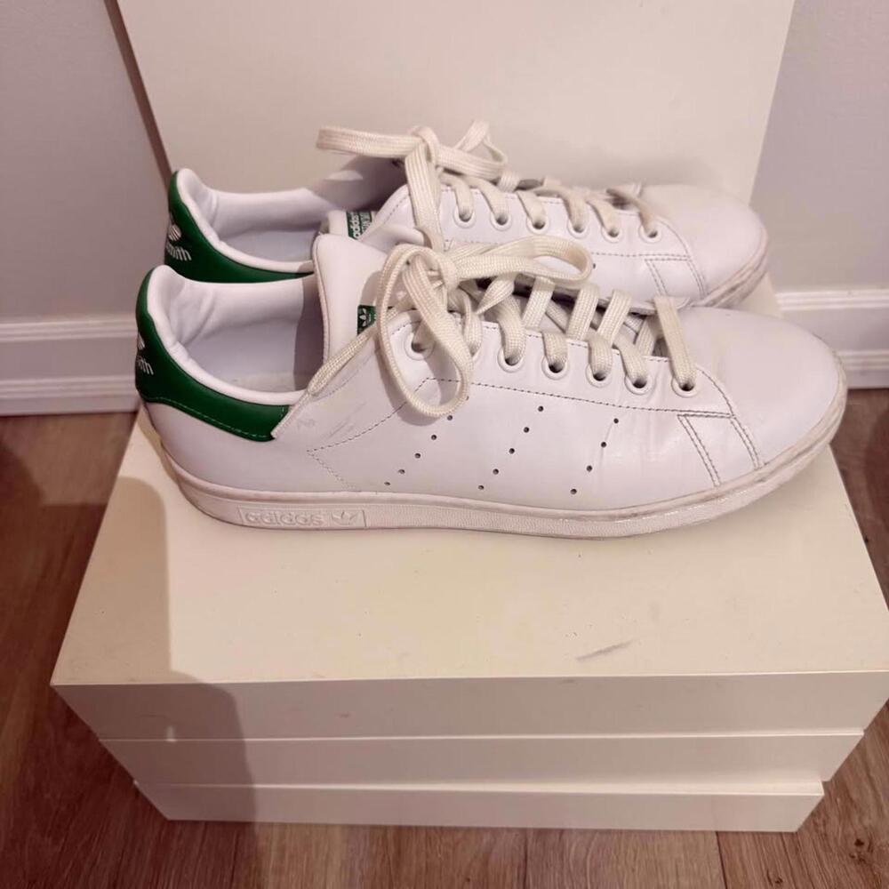Adidas Stan Smith Shoes White/Green Women's 8‎ Sneakers Runners